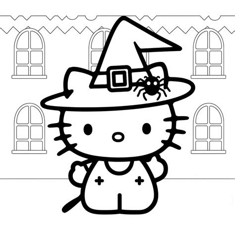 Halloween Hello Kitty coloring pages - ColoringLib