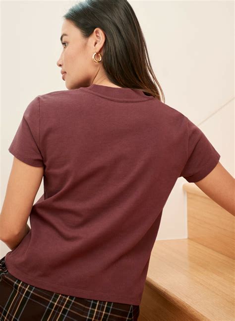 Buy NWT Aritzia Sunday Best Dream T-Shirt Tee Size S Rich Burgundy ...