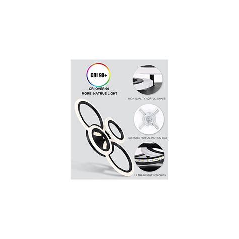 Vikaey Modern LED Flush Mount Ceiling Light, 4 Rings India | Ubuy
