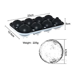 Buy Karp Flexible Ice Trays With Lid - 8 X 4.5 Cm Silicone Sphere Ice ...