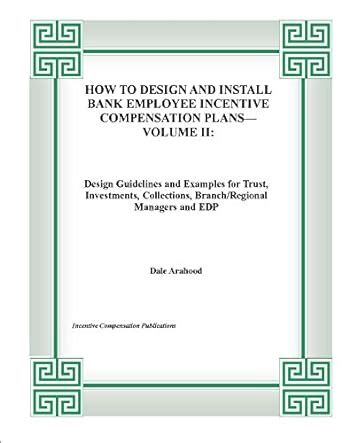 HOW TO DESIGN AND INSTALL BANK EMPLOYEE INCENTIVE COMPENSATION PALNS ...