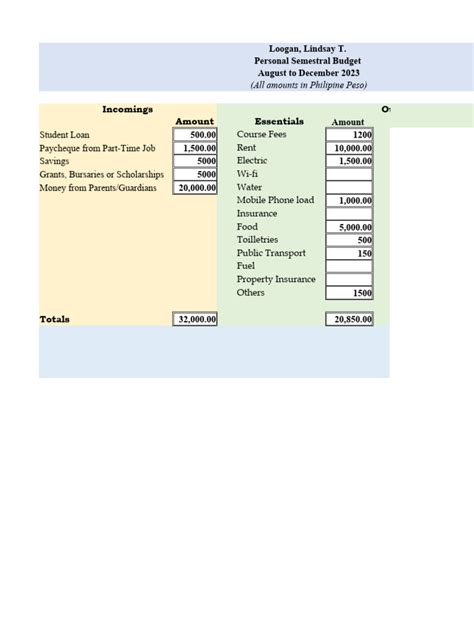 Image result for Budget Plan Example