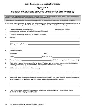 Fillable Online nashville Transportation Licensing Commission ...