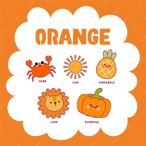 Premium Vector | Flat design vector cute orange color flashcard ...