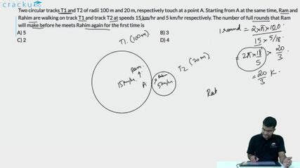 [Video] Two circular tracks T1 and T2 of radii 100 m and 20 m ...