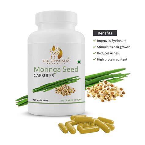 Goldenacacia Herrbals Moringa Seed 500mg Capsule | 30 Minutes 24/7 Delivery