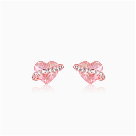Rose Gold Heartlet Glow Studs – GIVA