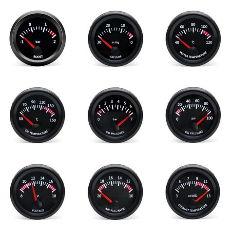 52Mm-Water-Temp-Olie-Temp-Voltmeter-Olie-Druk-Bar-Psi-Vacu-m-Boost ...