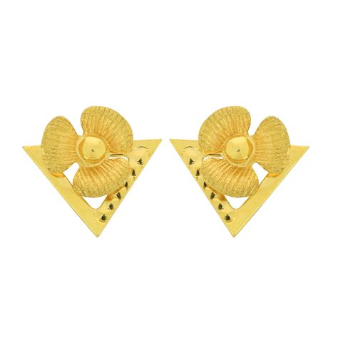 Joyalukkas 22KT Yellow Gold Stud Earrings for Girls : Amazon.in: Jewellery