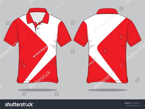 Polo Shirt Design Redwhite Stock Vector (Royalty Free) 1123590911 ...