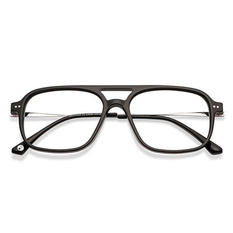 Black Silver Black Full Rim Square John Jacobs Rich Acetate JJ E13745AF ...