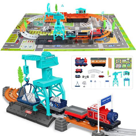 Buy deAO Railway Toy Train Set Toys for Kids Toy Train Track with with ...