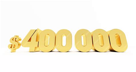 Premium Photo | 3d render of golden $400000 Dollar isolated on white ...