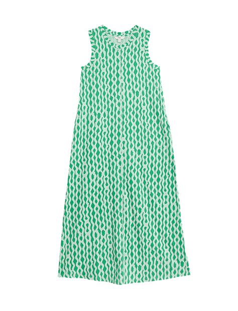 Buy Pure Cotton Printed Midi T-Shirt Dress at Marks & Spencer