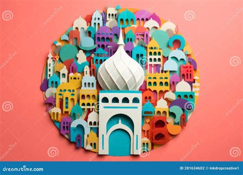 A Traditional Islamic Religious Mosque Building Made from Paper Cutout ...