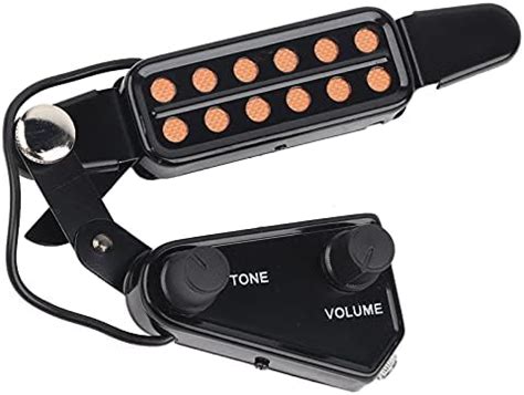 Jaerb Acoustic Guitar Pickup, Pickup with Volume and Tone Tuner Black ...