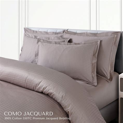 Malako Como Taupe Brown Jacquard 550TC Cotton King Size Bedding ...