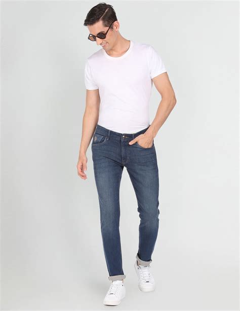 Buy Men Brandon Slim Tapered Fit Stone Wash Jeans Blue|U.S. Polo Assn ...