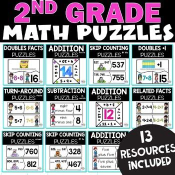 Image result for Second Grade Math Puzzles