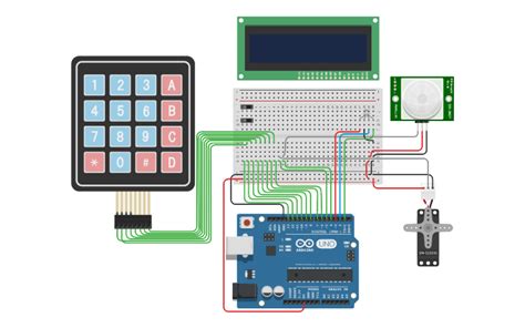 Image result for Password Door Lock Using Arduino Tinkercad