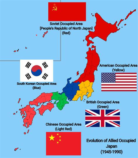 The map of Allied Occupied Japan from 1945 to 1990 : r/imaginarymaps