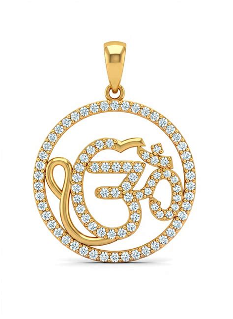 Om IK Onkaar Fusion Pendant in gold with diamonds – Jewelslane
