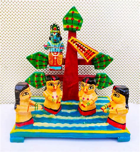 Buy Brij Sugandha Lord Krishna Leela - Wooden Handpainted Handmade ...