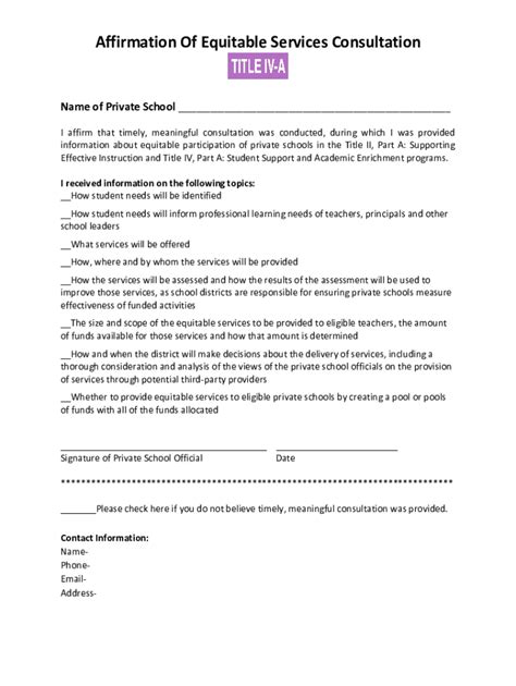 Fillable Online Affirmation Of Equitable Services Consultation Fax ...