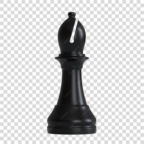 Premium PSD | Black bishop chess piece isolated on white background 3D ...