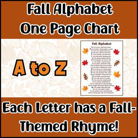 Fall Alphabet A-Z Classroom Decor | Autumn Letter Posters with Rhymes ...