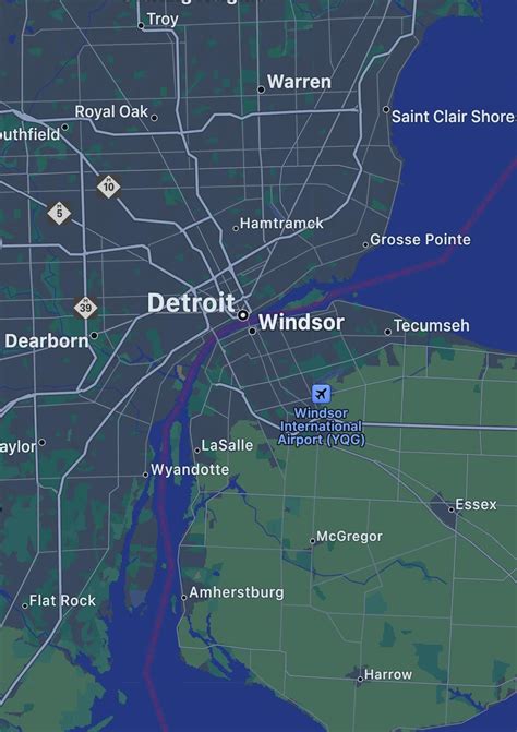 Detroit Windsor Canada Map