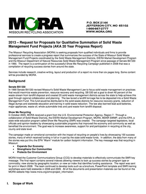Fillable Online mora 2013 Request for Proposals for Qualitative ...
