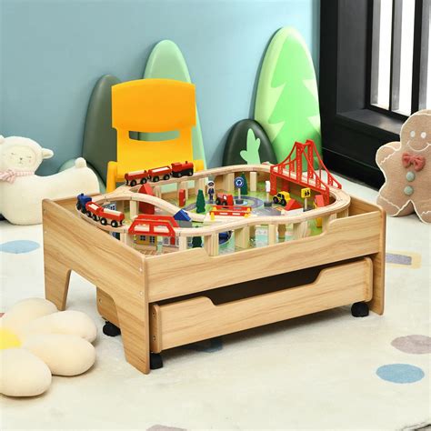 Wooden Train Set & Table at Laura Granados blog