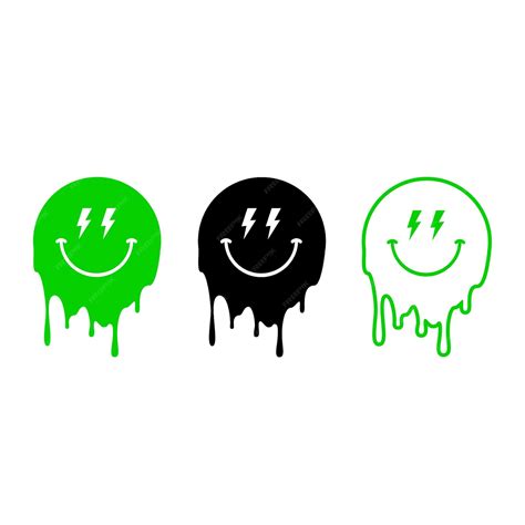 Premium Vector | Melted Smiley Face Dripping Smiley Dripping Emoji Melted Emoji Happy Face