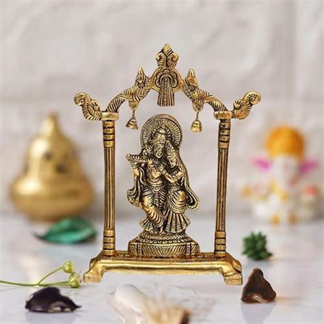 Buy CHHARIYA CRAFTS Metal Radha Krishna Statue Gold Plated Decor Your ...