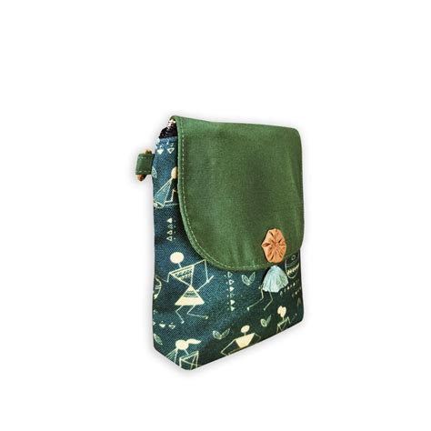 Warli Mobile Sling Bag-Green – Crafthues