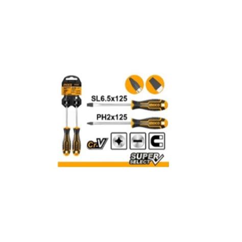 INGCO HKSD0248 2 Pcs Screwdriver Set