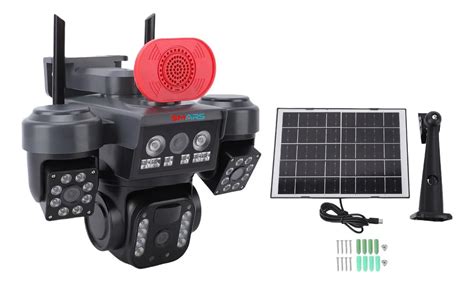 Smars 4G Solar Security Camera, AI Smart 4-Lens, 360° Wireless Outdoor ...