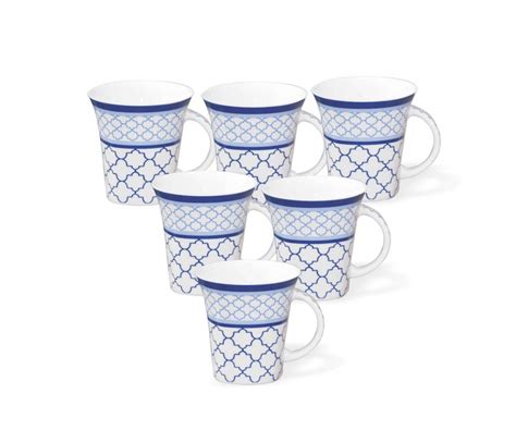 Buy Jcpl Bone China Heaven Hilton 371 Coffee Mug Set, 120Ml, Set of 6 ...