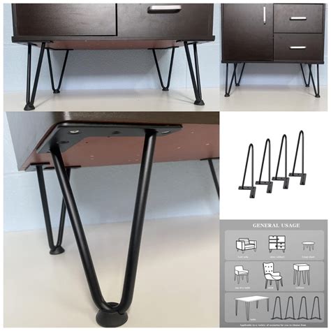 Buy 6" Hairpin Legs Solid Steel Furniture Table Leg, Heavy Duty Wrought ...