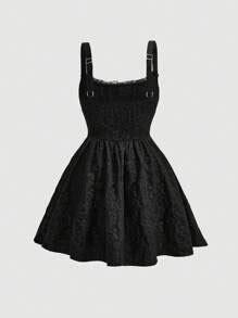 SHEIN MOD Women's Plus Size Jacquard Bow Tie Waist Dress,Graduation ...