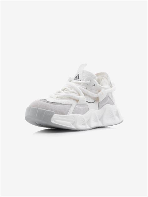 Balanshica Urban Leaf White High Heel Unisex Chunky Sole Sneakers – Nickron