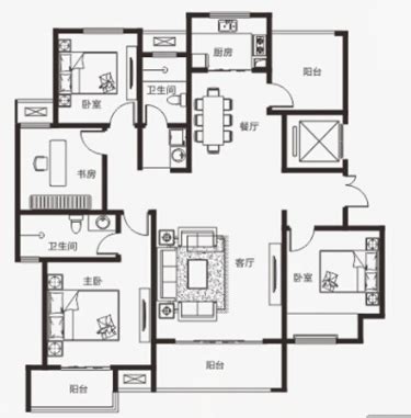 160平米四室两厅装修,160平方房子图,自建160平米户型图_大山谷图库
