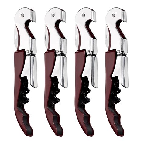 Uxcell 4Pack 5" Wine Openers Waiter Corkscrew Red Wine Bottle Opener ...