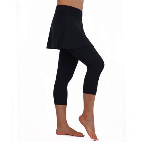 Capri Length Skirted Legging for Women, Yoga Legging with Skirts, Wome ...