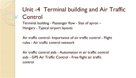 CT3 AE - Question bank of 3rd unit test - Unit -4 Terminal building and ...