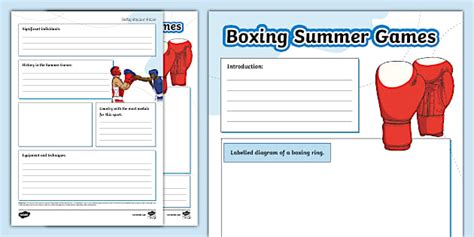 Boxing Summer Games Non-Chronological Report Template