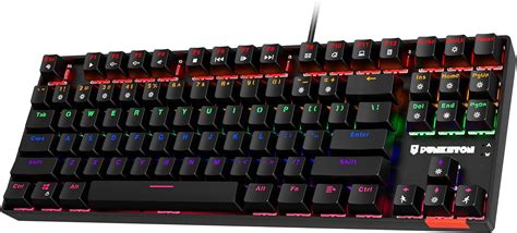 Buy Punkston TK87 Mechanical Gaming Keyboard, RGB Rainbow LED Backlit ...