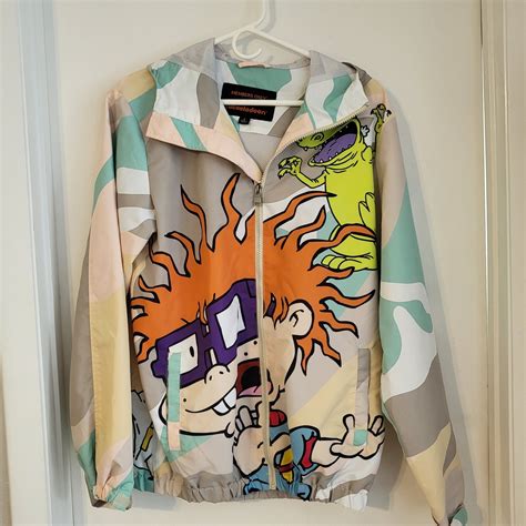 Rugrats Members Only S Nickelodeon Jacket White Windb… - Gem