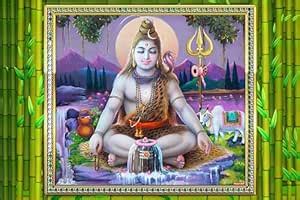 god & god's Shiv Ji Wall Poster 12x18 Self-Adhesive Spiritual Home ...